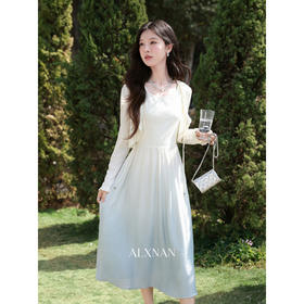 鹿向南「夏日碎冰」洋气长袖杏色针织开衫女春季新款短款外搭上衣