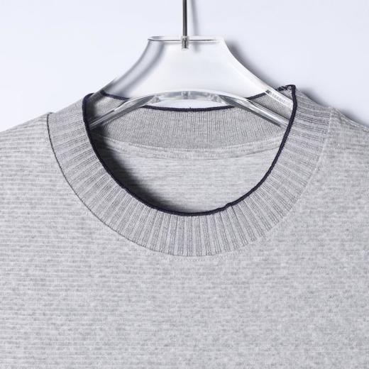 SDSA男装2026新款高贵轻奢简约条纹撞色领口短袖T恤百搭休闲上衣 商品图1