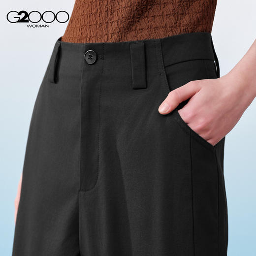 G2000女装SS26年商场新款【棉质弹性】舒适百搭七分阔脚休闲裤61263067 商品图3