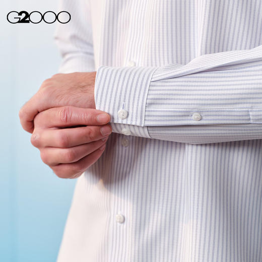 G2000男装SS26商场新款【防静电/速干/免烫】条纹通勤长袖衬衫61122052 商品图2