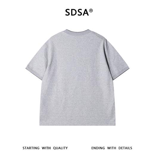 SDSA男装2026新款高贵轻奢简约条纹撞色领口短袖T恤百搭休闲上衣 商品图4