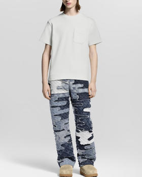 驴家 26SS口袋刺绣logo提花T恤