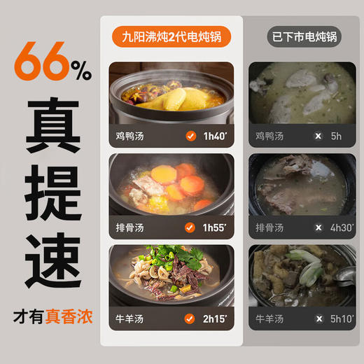 九阳电炖锅高温瓷煲汤锅全自动沸炖家用炖汤电砂锅陶瓷炖盅煮粥锅 商品图2