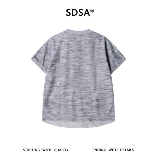 SDSA男装2026新款高贵轻奢简约扎染下摆拼接圆领短袖T恤百搭宽松 商品图4