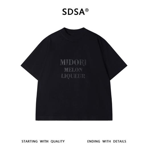 SDSA男装2026新款高贵轻奢小众简约短袖T恤撞色印花字母圆领百搭 商品图0