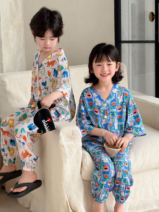 喜林贝尔莱纱绸·涂鸦亲子款家居服yc0420001 商品图2