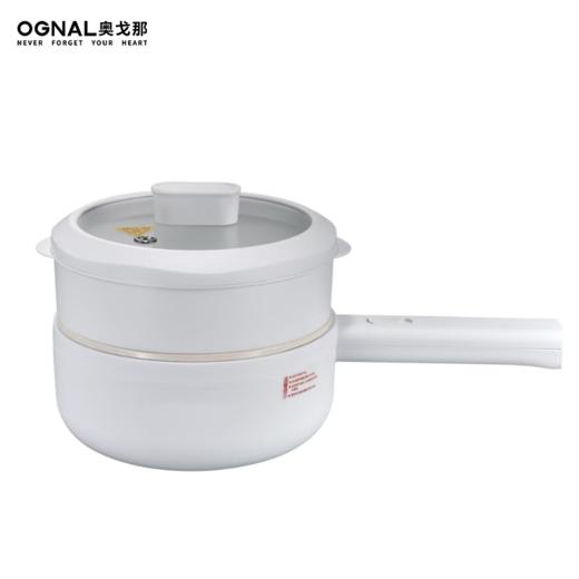 奥戈那 电煮锅小型2-3人用多功能锅一体炒煮煎蒸不粘锅多用迷你家用小电锅学生宿舍用煮面泡面2档调节、带蒸笼HF-7J20A 商品图0