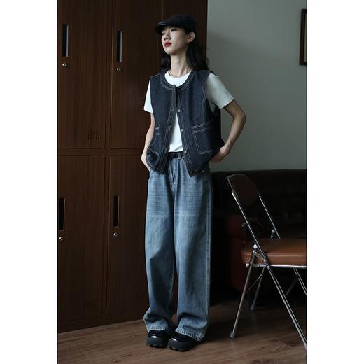 复古小众设计圆领叠穿牛仔马甲9292★AVANN 商品图1