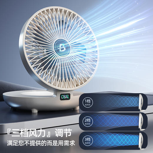 【心佰鹿 米家S1折叠风扇】2026新款 米家APP连接无极风 德系制冷模块 八核双电机 三档广角风力 静音自然风 桌面壁挂两用 空气循环扇 商品图5