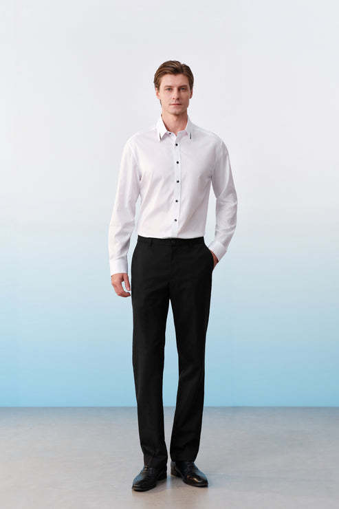 G2000男装SS26商场新款【BLACK】【棉羊毛混纺】商务通勤正装西裤61455401 商品图5