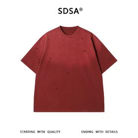 SDSA男装2026新款高贵轻奢时尚渐变珠子装饰设计圆领短袖T恤百搭