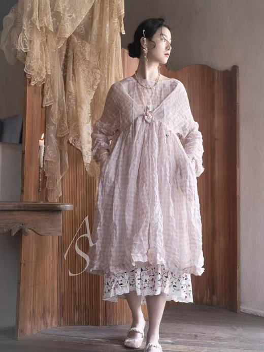 Daniela Gregis 26SS 粉绿格纹亚麻new pride连衣裙 商品图1