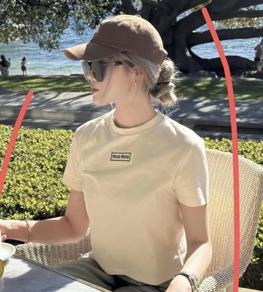 重磅渠道    miu奶油t  短款合身版型  100支长绒棉短袖T恤 商品图0