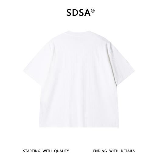 SDSA男装2026新款高贵轻奢慵懒风竖纹半纽扣圆领短袖T恤百搭休闲 商品图4