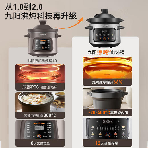 九阳电炖锅高温瓷煲汤锅全自动沸炖家用炖汤电砂锅陶瓷炖盅煮粥锅 商品图3