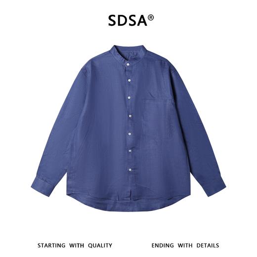 SDSA男装2026新款高贵轻奢日系少年感纯色立领长袖衬衫百搭时尚 商品图0
