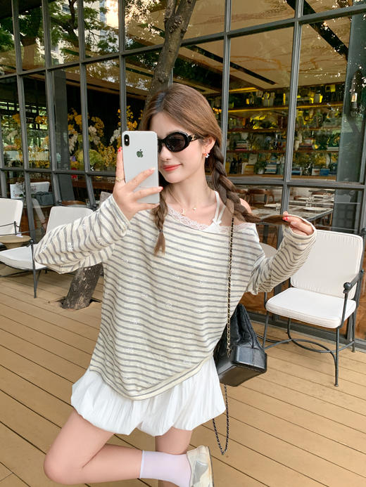 <曾小咸推荐>4.14现货秒杀 ！微信超特价！韩系露肩条纹罩衫 日常169.99 立减90 秒杀79.99！！蝴蝶结双肩带吊带裙 日常149.99 立减90 秒杀59.99！！ 商品图6
