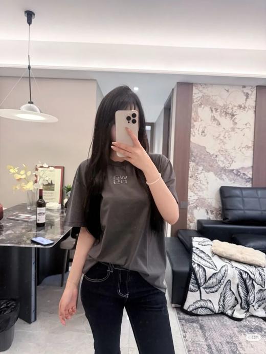 大王|@lexander 26ss 雪花水洗做旧工艺灰色烫钻宽松复古高街男女版圆领T恤 商品图2