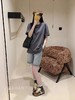 大王|@lexander 26ss 雪花水洗做旧工艺灰色烫钻宽松复古高街男女版圆领T恤 商品缩略图4