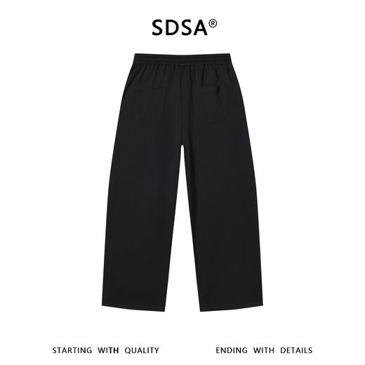 SDSA男装2026新款轻奢潮牌纯色显瘦阔腿宽松百搭运动抽绳休闲裤 商品图0