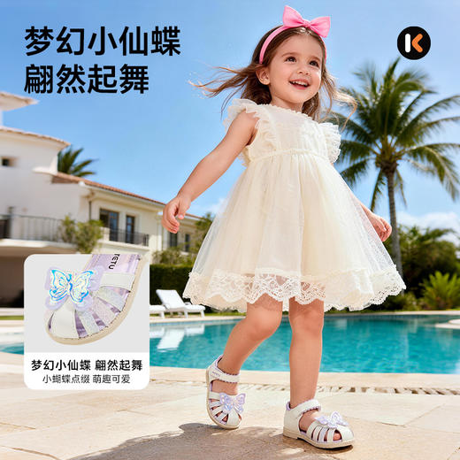 卡特兔女童公主鞋2026年夏季女童水晶鞋配裙子演出小皮鞋女童凉鞋 商品图2