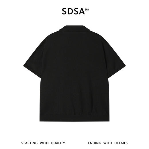 SDSA男装2026新款高贵轻奢复古菱形格针织半纽扣翻领短袖T恤百搭 商品图1