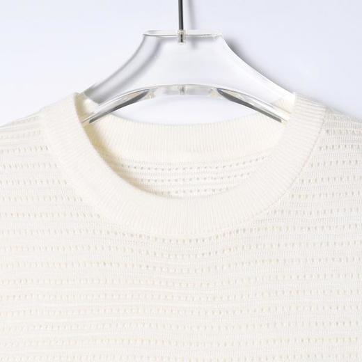 SDSA男装2026新款高贵轻奢镂空针织短袖T恤圆领透气冰丝上衣 商品图1