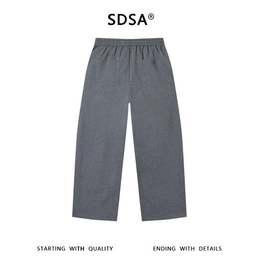 SDSA男装2026新款轻奢潮牌纯色显瘦阔腿宽松百搭运动抽绳休闲裤 商品图4