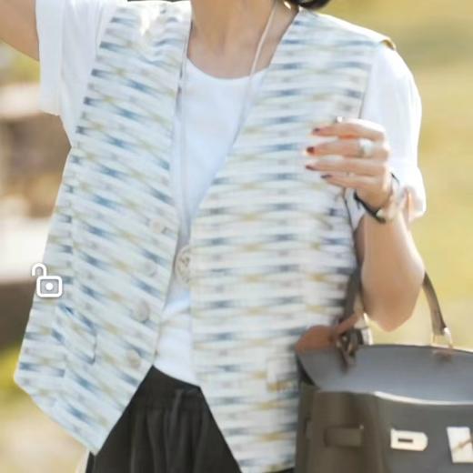 04-3潘依绣丁丁宠粉 【加州沁绿】时尚休闲夏季高货纹路马甲 W-6555 商品图0