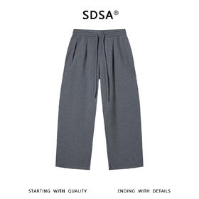 SDSA男装2026新款轻奢潮牌纯色显瘦阔腿宽松百搭运动抽绳休闲裤
