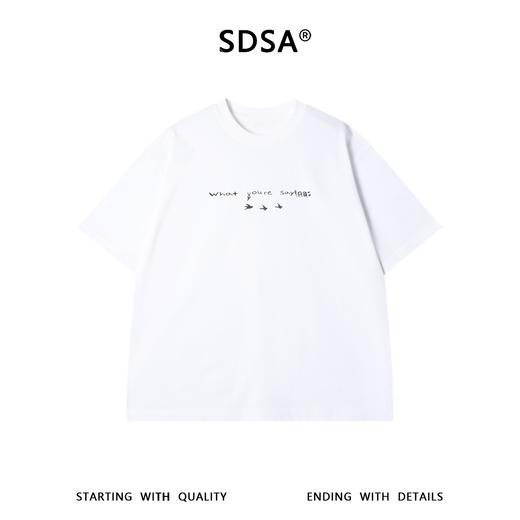 SDSA男装2026新款高贵轻奢简约字母飞鸟印花圆领短袖T恤百搭上衣 商品图0