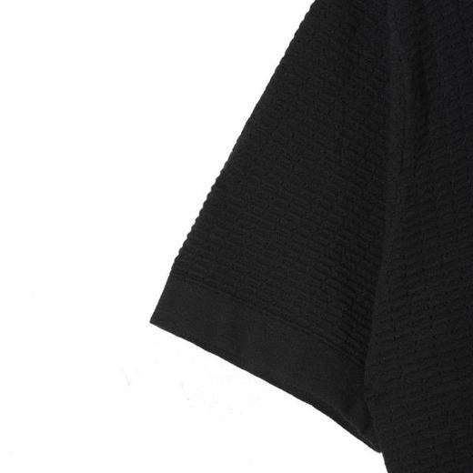 SDSA男装2026新款轻奢潮牌简约纯色提花格子小V翻领短袖T恤百搭 商品图3