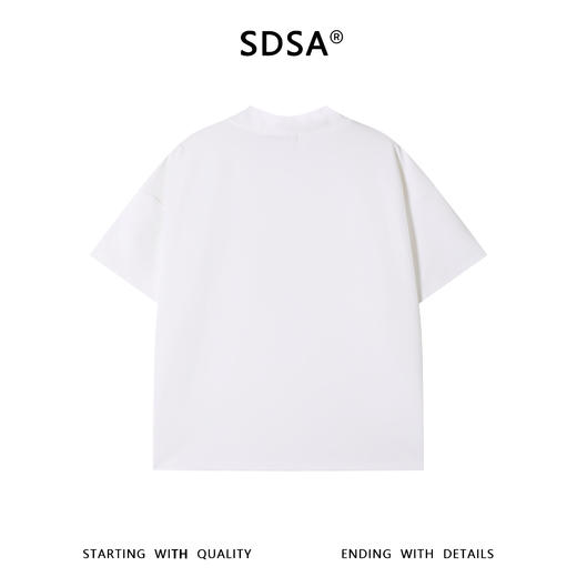 SDSA男装2026新款高贵轻奢韩系纯色系带设计短袖T恤百搭时尚上衣 商品图4