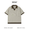 SDSA男装2026新款高贵轻奢简约复古拼接小V翻领短袖T恤商务百搭 商品缩略图0
