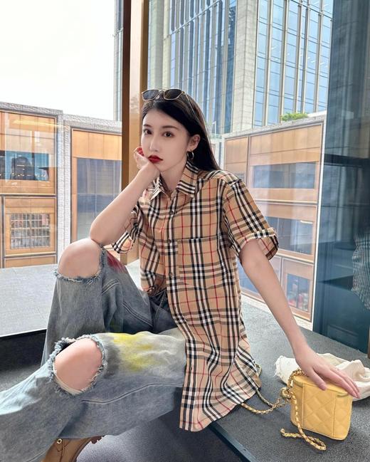 巴宝莉经典格子衬衫 男女同款衬衫 商品图5