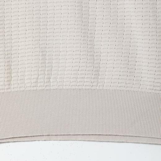 SDSA男装2026新款轻奢潮牌简约纯色提花格子小V翻领短袖T恤百搭 商品图4