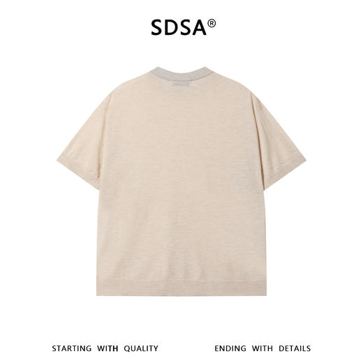 SDSA男装2026新款高贵轻奢日系简约纯色针织圆领短袖T恤百搭上衣 商品图4