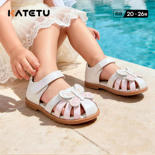 卡特兔女童公主鞋小皮鞋2026年夏季新品时尚休闲防滑耐磨女童凉鞋 商品图1