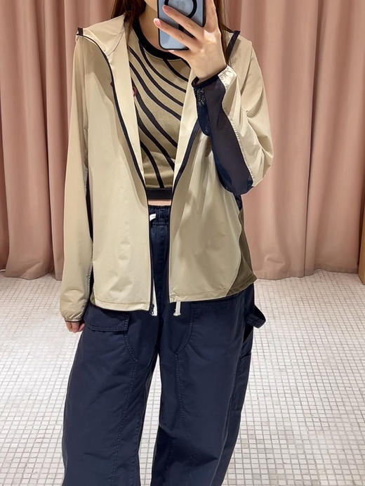 412-5 渠道圆正 圈圈家 26新 梭织面料 拼接网眼 女士防晒外套 皮肤衣 显瘦 特活力 商品图8