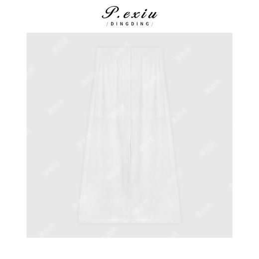 PanYiXiu/潘依绣【白茶晚风】100%亚麻极简松弛纯色半身裙 W-62807 商品图1