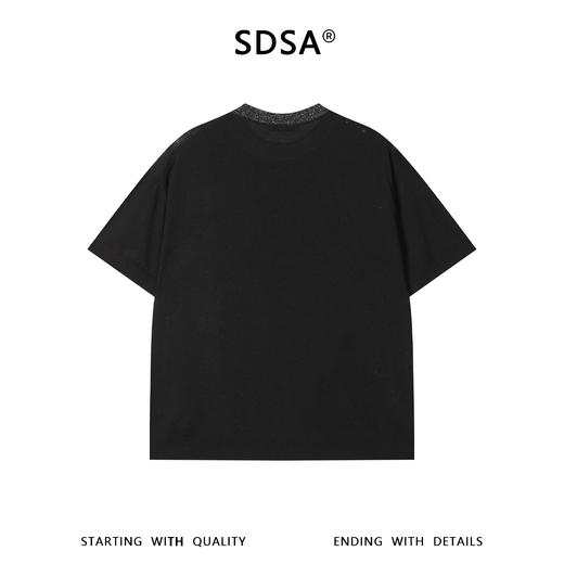 SDSA男装2026新款高贵轻奢潮牌细闪拼接针织圆领短袖T恤舒适休闲 商品图1