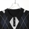 SDSA男装2026新款高贵轻奢复古菱形格针织半纽扣翻领短袖T恤百搭 商品缩略图2