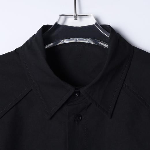 SDSA男装2026新款高贵轻奢潮牌机能风插肩袖黑衬衫宽松短袖 商品图1