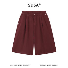 SDSA男装2026新款高贵轻奢韩系复古纯色牛仔短裤百搭宽松舒适裤子