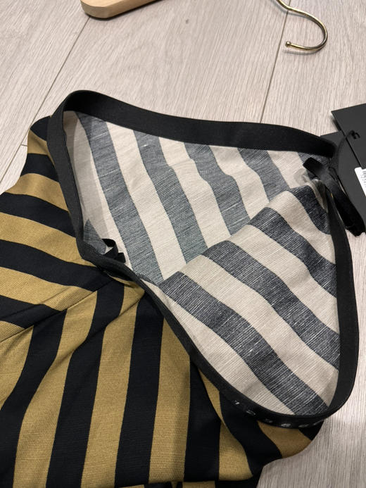 原单新款撞色条纹亚麻鱼尾女神半裙 商品图3