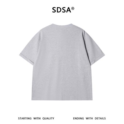 SDSA男装2026新款肌理感半纽扣亨利领短袖T恤宽松圆领休闲上衣 商品图4