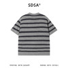 SDSA男装2026新款轻奢休闲百搭通勤复古条纹纽扣开衫短袖T恤 商品缩略图1