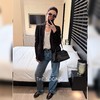 THESOONG/慵懒廓形 重磅意制自然褶皱女士黑色小西装外套8636 商品缩略图1
