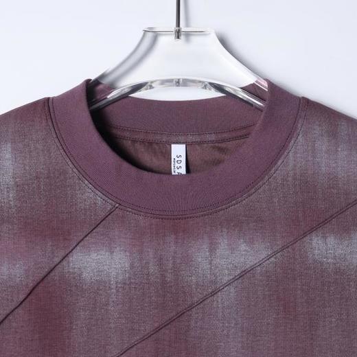 SDSA男装2026新款高贵轻奢美式扎染斜纹分割圆领短袖T恤百搭时尚 商品图1