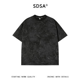 SDSA男装2026新款高贵轻奢潮牌扎染印花圆领短袖T恤百搭宽松上衣